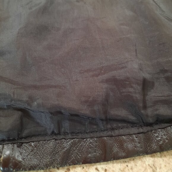 Vtg 90s structured brown leather jacket - Tudor Court brand - Picture 15 of 15